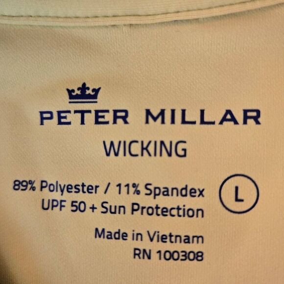 Peter Millar Womens Half Zip Wicking UPF50 Pullover Performance Shirt Navy Large - Picture 8 of 11
